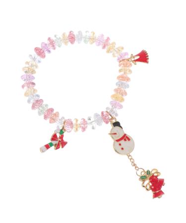 ibasenice 1pc Christmas Alloy Bracelet Stocking Stuffers Xmas Gift Bracelet Candy Cane Bracelet Charm Braclets Crystal Beads Wrislet Winter Bracelets Xmas Bracelet Jewelry Girl Miss