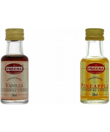 Preema Vanilla Essence - 28ML And Preema Pineapple Flavouring Essence - 28ml Prefect For Baking | Halal | Premium Quality - Buy Online on SooperMarket.com