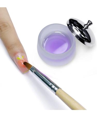 Crystal Glass Nail Art Dappen Dish with Cover - Acrylic Powder Liquid Container for Beauty Art Nails | HJ-NAPB025 - Buy Online on SooperMarket.com