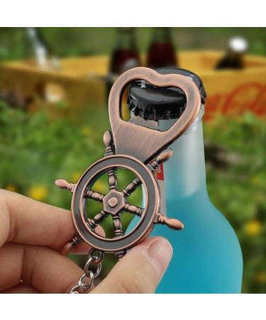 Bottle Opener Retro Rudder Beer Bottle Opener Stainless Steel Beer Openers Men Keychain Corkscrew Accessories - Buy Online on SooperMarket.com