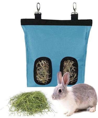 Rabbit Hay Feeder Bag Hay Bag Hanging Feeder Pig Hay Feeder Storage Small Animal Feeding Bag for Rabbit Guinea Pig (Blue) - Buy Online on SooperMarket.com