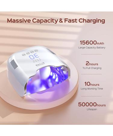 BOLASEN Cordless Rechargeable UV Nail Lamp - 54W Wireless LED Nail Dryer for Gel Nails Portable & Professional Curing Light with Metallic Reflector - Perfect for Home & Salon Use - Buy Online on SooperMarket.com