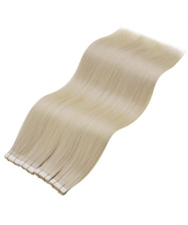 Laavoo Invisible Tape Extensions - Light Blonde Remy Human Hair Seamless 50g (20pcs) #613 - 45cm Real Hair Extensions - Buy Online on SooperMarket.com