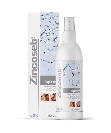 ICF | Zincoseb Dog Spray For Itchy Skin Relief | Anti Itch + Antifungal + Antibacterial Dry Dog Shampoo Spray And Conditioner For Pets With Sensitive Skin