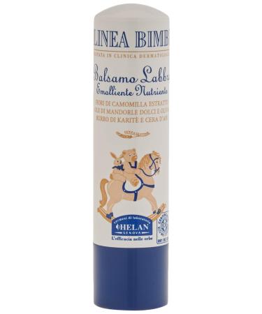 Helan Linea Bimbi Bio Children's Lip Balm Nourishing Lip Balm Moisturising Cocoa Butter - Lip Balm with Sweet Almond and Olive Oil Shea Butter and Camomile Flowers - Vanilla Aroma
