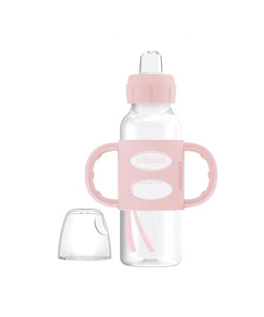 Dr. Brown s Milestones Narrow Sippy Bottle with 100% Silicone Handles Easy-Grip Bottle with Soft Sippy Spout 8oz/250mL BPA Free Light-Pink & Ecru 2 Pack 6m+ 2 Pack Light Pink & Ecru - Buy Online on SooperMarket.com