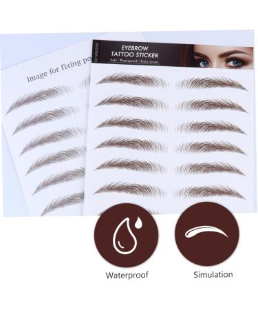 NOLITOY 4pcs Waterproof Eyebrow Women Transfer Like Sticker Men Makeup Water Hair-like Tool Authentic 21x15cm Brown - Buy Online on SooperMarket.com