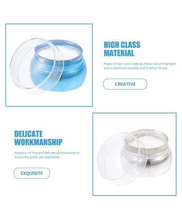 2 Sets Nail Stamp Manicure Kit - French Tip Silicone Stamper DIY Nail Beauty Accessories - Durable PVC Templates & Scraper - Buy Online on SooperMarket.com