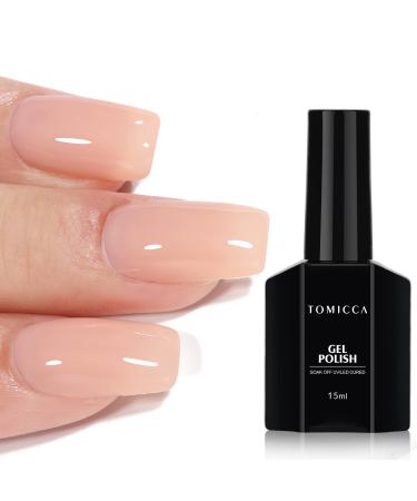 TOMICCA Nude Gel Polish- Nude Pink Gel Nail Polish Translucent Jelly Gel Nail Polish Soak Off Gel Polish Neutral Color Nail Gel Polish for Nail Art French Manicure at Home 15ML-ZB50 6-nude