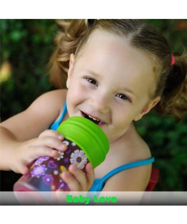 Scoolr Baby Sippy Cup Lids 3pcs: Elephant Spill Proof Silicone Sippy Lids for Kids - Blue, Green, Yellow - Buy Online on SooperMarket.com