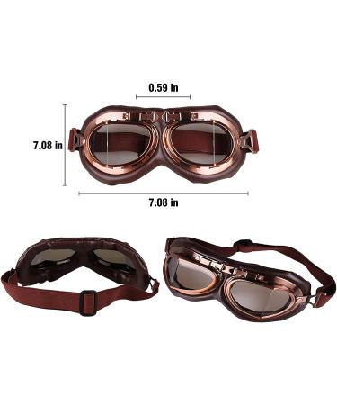 Peicees Trapper Aviator Hat and Goggles Set - Camel Hat with Fur Ear Flap and Cooper Frame/Clear Lens - Buy Online on SooperMarket.com