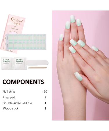 Semi Cured Gel Nail Strips Gel Nail Stickers - 16 Pcs Nail Stickers for Nail Art Soft Self-Adhesive Gel Nail Wraps Easy Apply & Remove for Salon-Quality Manicure Kit (UV/LED Lamp Required) (BSS-0367) - Buy Online on SooperMarket.com