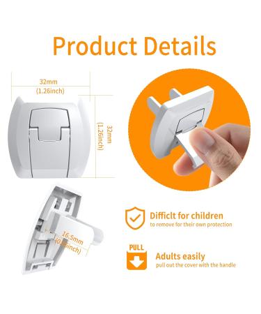 Outlet Covers Baby Proofing(32 Pack)with Hidden Pull Handle Child Safety Socket Cover Electric Power Plug Covers Protector Caps - Buy Online on SooperMarket.com