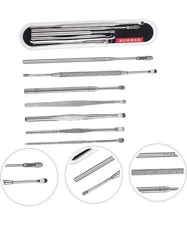 7pcs Stainless Steel Ear Cleaning Tool Set - Ear Pick & Cleaner Set for Nursing - Silver - Buy Online on SooperMarket.com