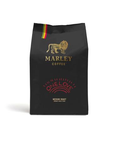 Marley Coffee Medium Roast Organic Coffee Beans 227g - One Love Blend - From The Marley Family - For All Coffee Machines - Strength 3