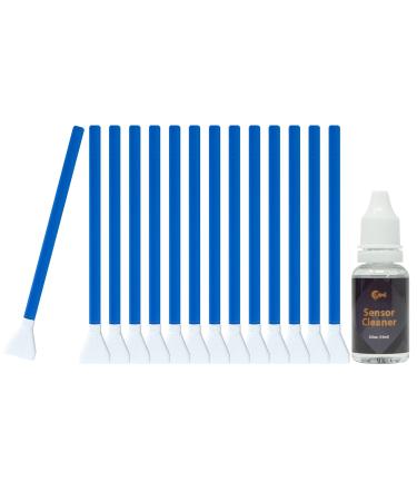 UES APSC-16 DSLR and Mirrorless Digital Camera Sensor Cleaning Kits for APS-C Type CMOS and CCD Sensors (14pcs APS C Sensor Cleaning Swabs and 15ml Sensor Cleaner) 14 Swabs + 15ml Cleaner