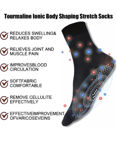 Tourmaline Ionic Body Shaping Socks | Lymphatic Slimming & Foot Massage | Summer Slimming Socks for Toned Skin - Buy Online on SooperMarket.com