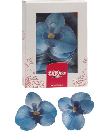 Dekora - Edible Orchid Flower For Cake Decoration 7.5-8.5 cm Blue Color - 10 Flowers 126151 - Buy Online on SooperMarket.com