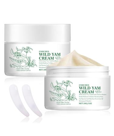 2 Pieces Wild Yam Cream Yam Cream Wild Yam Cream Organic For Natural Balance Organic Wild Yam Cream Skin Moisturizer Suitable Women Organic Wild Yam Cream for All Skin Types