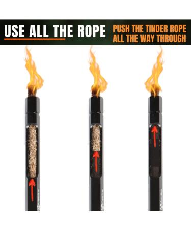 Fire Starter Survival Tool - Parrafin Wax Infused Hemp Rope - Bushcraft Essential for Flint and Steel - 39 Long Wick Tinder Cord - Buy Online on SooperMarket.com
