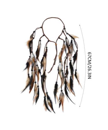 Runmi Boho Feather Headband with Long Tassels - Adjustable Festival Hair Accessories for Women & Girls - International Shipping Available - Buy Online on SooperMarket.com