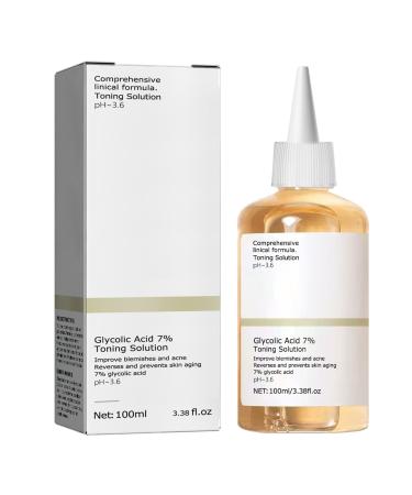 Glycolic Acid 7% Toner  Glycolic Sour 7% Toning Resurfacing Solution for Blemishes and Acne  Facial Exfoliation Astringe Pores  Glycolic Acid 7% Toner(100ML)