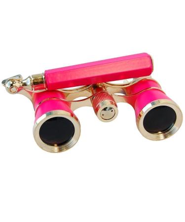 HQRP Opera Glasses Rose/Pink-Pearl with Gold Trim w/Crystal Clear Optic (CCO), Extendable Handle Pink with Gold