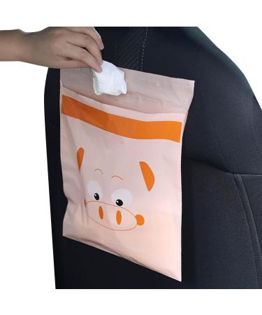 Vomit Bags Multi-Purpose Easy Stick-On -Adhesive Garbage Bag | Water-Proof Leak-Proof Adhesive for Vomit Car Motion Sickness Camping Bedroom Kitchen Travel Puchen 15 Pink Pigs