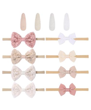12 pieces of toddler head cover hair tie with loops for newborns printed hair clips hair bands with loops for babies
