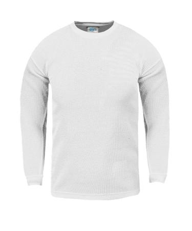 Fitscloth Kids Knit Sweater Pullover - Waffle Thermal Long Sleeve Crewneck Knitted Warm Top T Shirt Girls Boys XXS-XL X-Large White