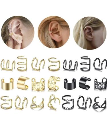 Diarypiece 12 Pcs Retro Advanced Sense Ear Bone Clip Without Pierced Metal Ear Cuff Jewelry Metal alloy - Buy Online on SooperMarket.com