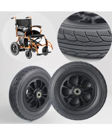 Wheelchair Front Wheel Pack of 2 Wheelchair Frontor Wheels Front Wheelchair Tires Solid Wheel Replacement for Power Chairs 8 inch Accessories