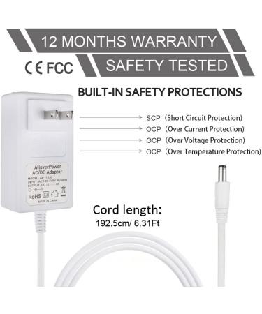 AlloverPower 12V 3A Charger for 4moms mamaRoo 2/4 & Rockaroo Baby Swing - Replacement AC Adapter (6.3Ft) - Buy Online on SooperMarket.com