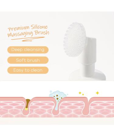 Vitamin C Hydrating Foaming Facial Cleanser - Gentle Acne-Prone Skin Wash with Silicone Brush - Vegan Daily Cleanser for Men & Women - 4.2oz - Buy Online on SooperMarket.com