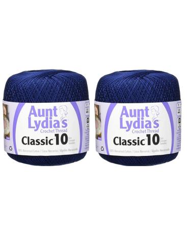 Aunt Lydia's Crochet Thread - Size 10 - Navy (2-Pack)