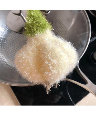 Acrylic Dish Towel 4pcs Anti-Grease Garlic Shape Dish Cloth Non-Scratch Dish Scrubber Kitchen Cleaning Wiping Rag - Buy Online on SooperMarket.com
