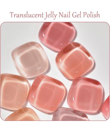 Nude Jelly Gel Nail Polish - Sheer Nude Jelly Transparent Gel Nail Polish - 7ml Nude Pale Pink Nail Polish - Soak Off U V LED Gel Nail Varnish - Buy Online on SooperMarket.com