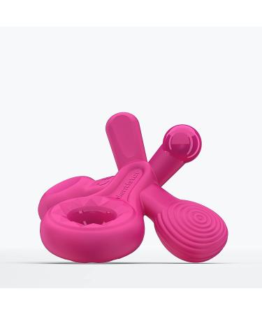Smilo Champ Baby Teether - Soft Silicone Teething Toy for Babies 3+ Months - 5 Textured Structures for Gum Massage - Plum - Buy Online on SooperMarket.com