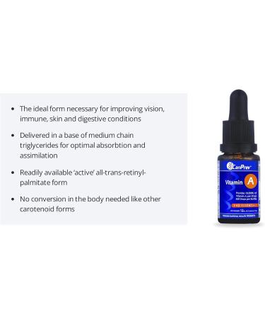 CanPrev - Vitamin A 15ml Drops - Help to Maintain Immune Function Eyesight Night Vision Skin Bones and Teeth - Buy Online on SooperMarket.com