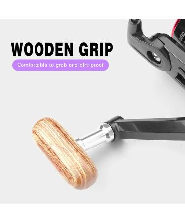 Lixada 3PCS Fishing Reel Power Handle Grip - Non-Slip Foldable Wooden Knob for Spinning Reel - Replacement Grip Parts - Buy Online on SooperMarket.com