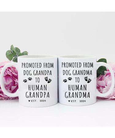 Promoted from Dog Grandparents to Human Grandparents 2024 Coffee Mug Pregnancy Announcement New Grandpa and Grandma Gift Baby Announcement Coffee Mugs - Buy Online on SooperMarket.com