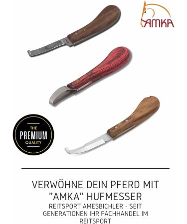 AMKA PRO Narrow Hoof Knife - Right Cutting Carbon Steel with Ergonomic Handle | Ideal for International Shipping - Buy Online on SooperMarket.com
