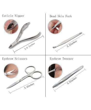 Professional Manicure Set - 12-Piece Stainless Steel Nail Clipper & Pedicure Kit | Travel Grooming Tools (Pink) - International Shipping Available - Buy Online on SooperMarket.com