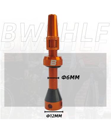 Orange 44MM BWSHLF Tubeless Presta Valve Stem Kit with Valve Core Remover Tool - Lightweight Alloy Valve Caps (Pair) - Buy Online on SooperMarket.com
