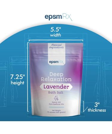 epsmRx Deep Relaxation Bath Salt 15 Oz - Lavender Essential Oil Epsom Salt Bath Soak - 15 Ounce Pack - Buy Online on SooperMarket.com