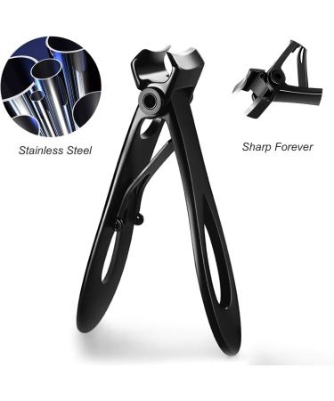BYCUFF Nail Clipper Set Thick Toenail & Fingernail Cutter with Wide Jaw Opening Stainless Steel Nail File Ingrown Manicure Pedicure Kit for Men & Women Black - Buy Online on SooperMarket.com