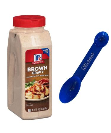 McCormick Brown Gravy Mix, 21 oz w/ Custom CMC Measuring Spoon 1tbsp & 1tsp