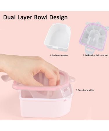 Nail Soak Off Bowl Set with Cuticle Peeler and Pusher - Manicure Tool for Gel Polish, Dip Powder Removal and Spa Cleaning - Buy Online on SooperMarket.com