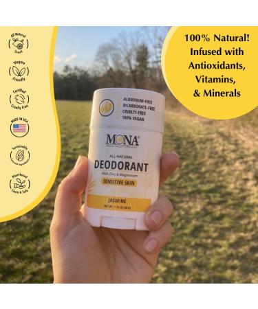 MONA BRANDS All Natural Deodorant For Women & Men | For Sensitive Skin | No Aluminum or Baking Soda | (JASMINE 1.76 Oz) - Buy Online on SooperMarket.com