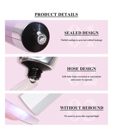 Teksome Solid Nail Gel Glue | Press On Nail Glue | Long Lasting Strong Adhesive Fake Acrylic Nails Extension Glue With Remover For Fake Nail Tips Lamp Curing Needed - Buy Online on SooperMarket.com